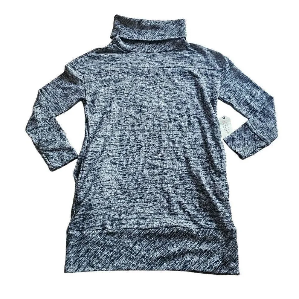 St johns bay womens Sz M heathered gray sweater dress side pockets - Picture 3 of 6